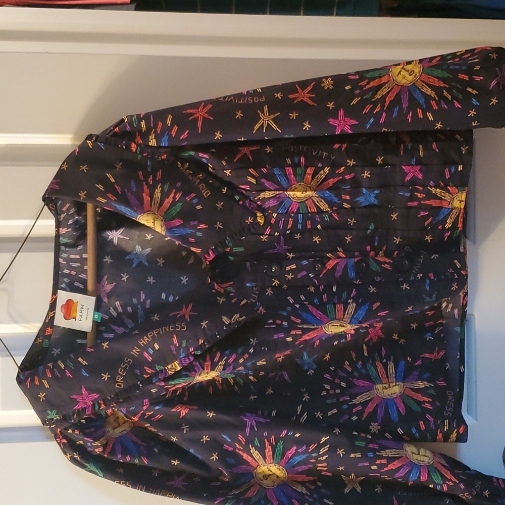 Farm rio patterned long sleeve blouse